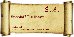 Srankó Albert névjegykártya